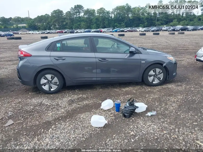 2018 Hyundai Ioniq Hybrid Blue VIN: KMHC65LC4JU102924 Lot: 45423242