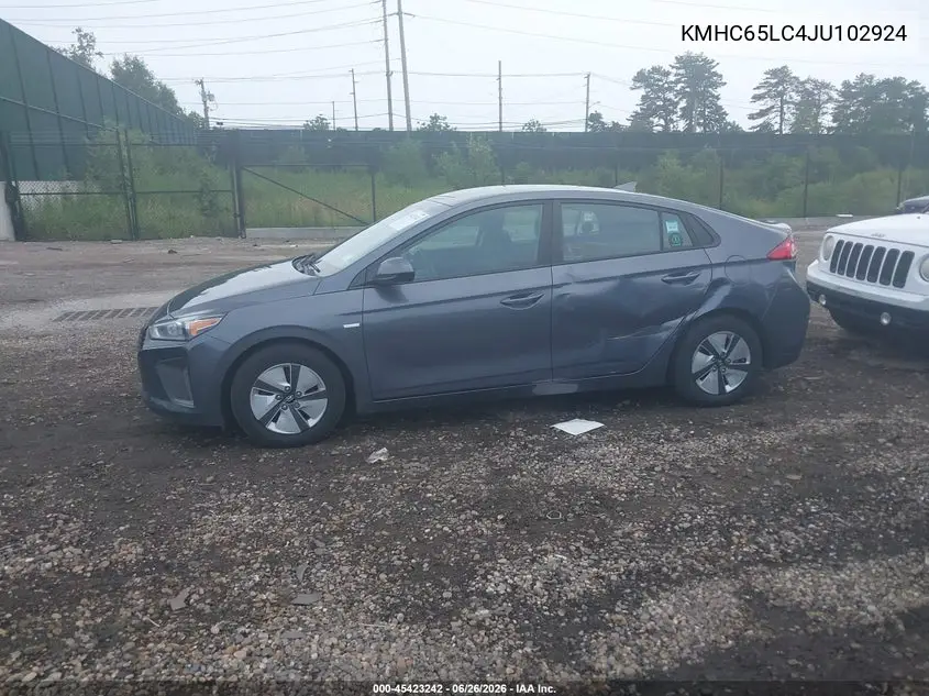 2018 Hyundai Ioniq Hybrid Blue VIN: KMHC65LC4JU102924 Lot: 45423242