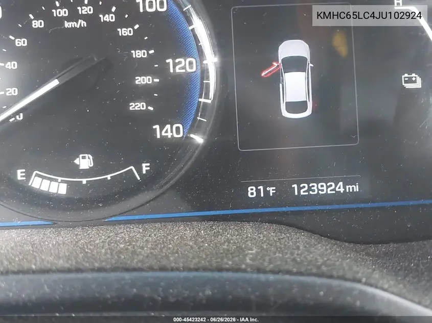 2018 Hyundai Ioniq Hybrid Blue VIN: KMHC65LC4JU102924 Lot: 45423242