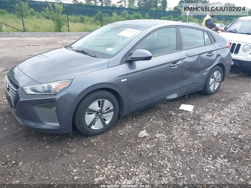 2018 Hyundai Ioniq Hybrid Blue VIN: KMHC65LC4JU102924 Lot: 45423242