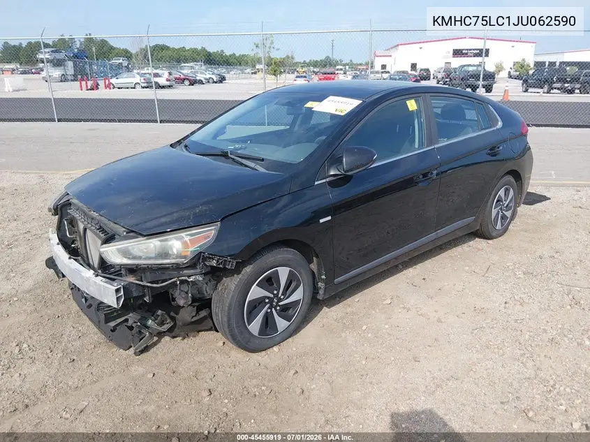 2018 Hyundai Ioniq Hybrid Sel VIN: KMHC75LC1JU062590 Lot: 45455919