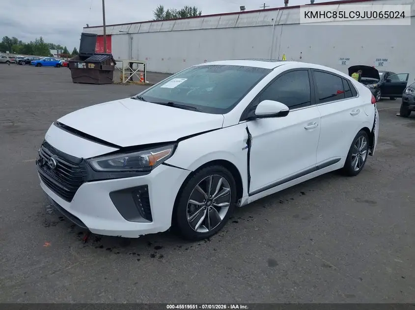 2018 Hyundai Ioniq Hybrid Limited VIN: KMHC85LC9JU065024 Lot: 45519551