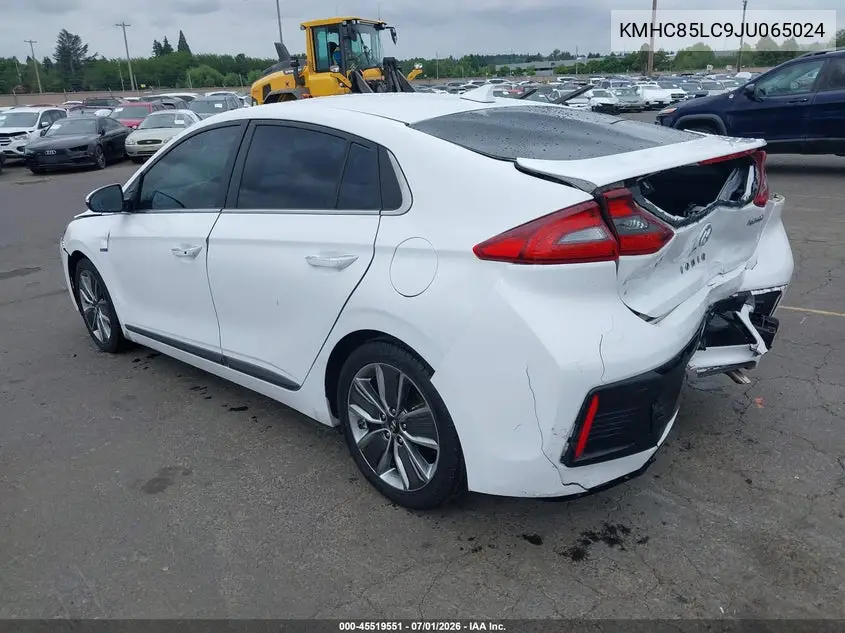 2018 Hyundai Ioniq Hybrid Limited VIN: KMHC85LC9JU065024 Lot: 45519551