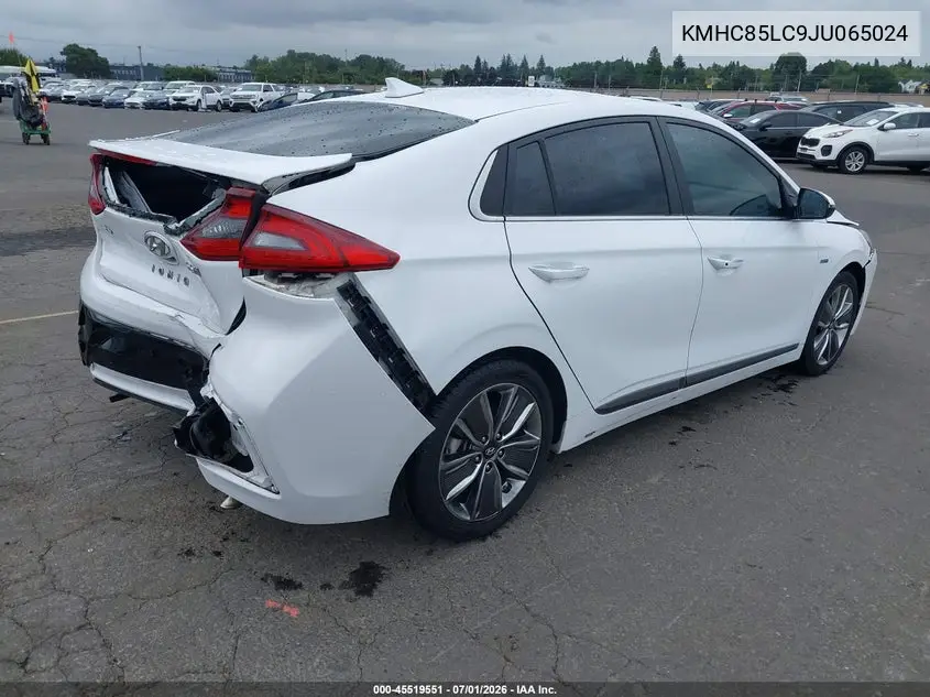 2018 Hyundai Ioniq Hybrid Limited VIN: KMHC85LC9JU065024 Lot: 45519551