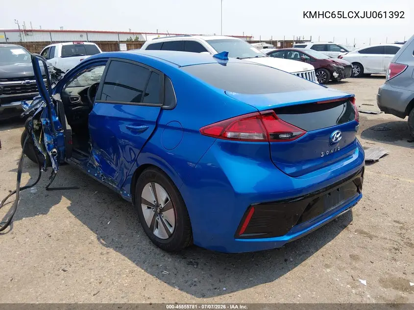 2018 Hyundai Ioniq Hybrid Blue VIN: KMHC65LCXJU061392 Lot: 45555781