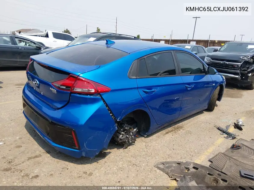 2018 Hyundai Ioniq Hybrid Blue VIN: KMHC65LCXJU061392 Lot: 45555781