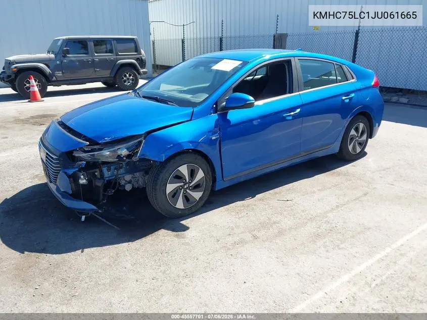 2018 Hyundai Ioniq Hybrid Sel VIN: KMHC75LC1JU061665 Lot: 45557701
