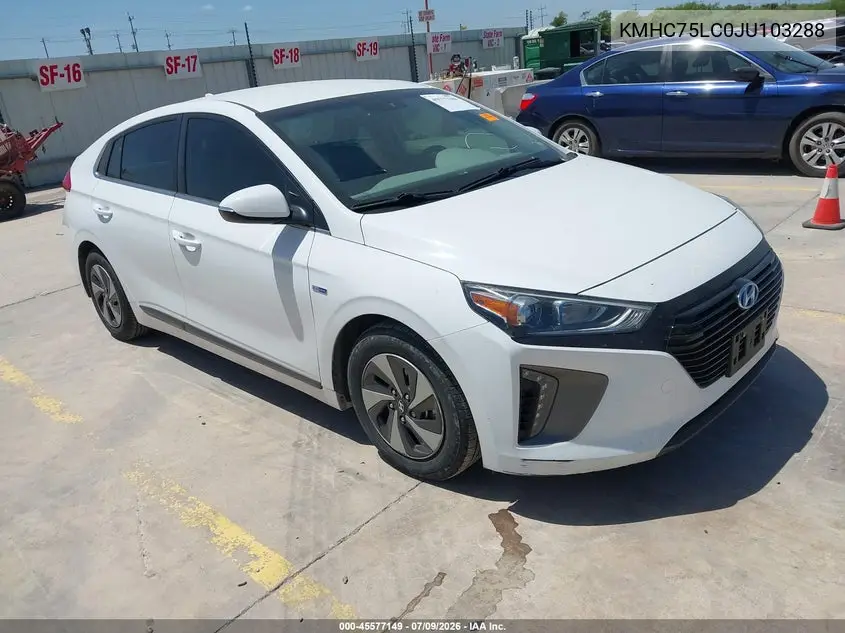 2018 Hyundai Ioniq Hybrid Sel VIN: KMHC75LC0JU103288 Lot: 45577149