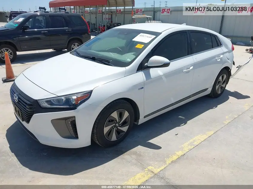 2018 Hyundai Ioniq Hybrid Sel VIN: KMHC75LC0JU103288 Lot: 45577149