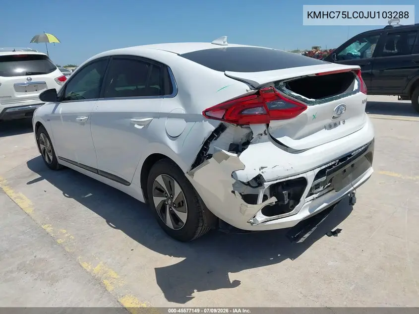 2018 Hyundai Ioniq Hybrid Sel VIN: KMHC75LC0JU103288 Lot: 45577149