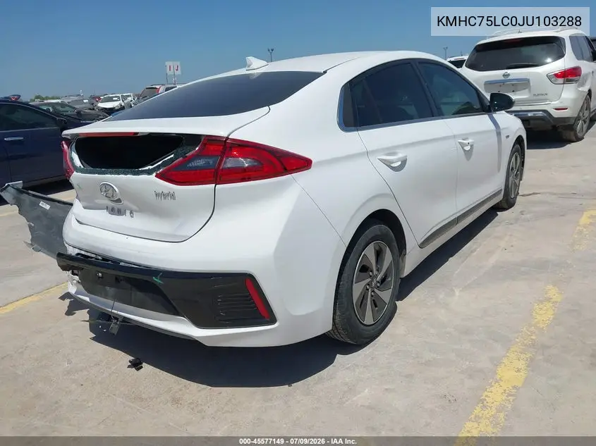 2018 Hyundai Ioniq Hybrid Sel VIN: KMHC75LC0JU103288 Lot: 45577149