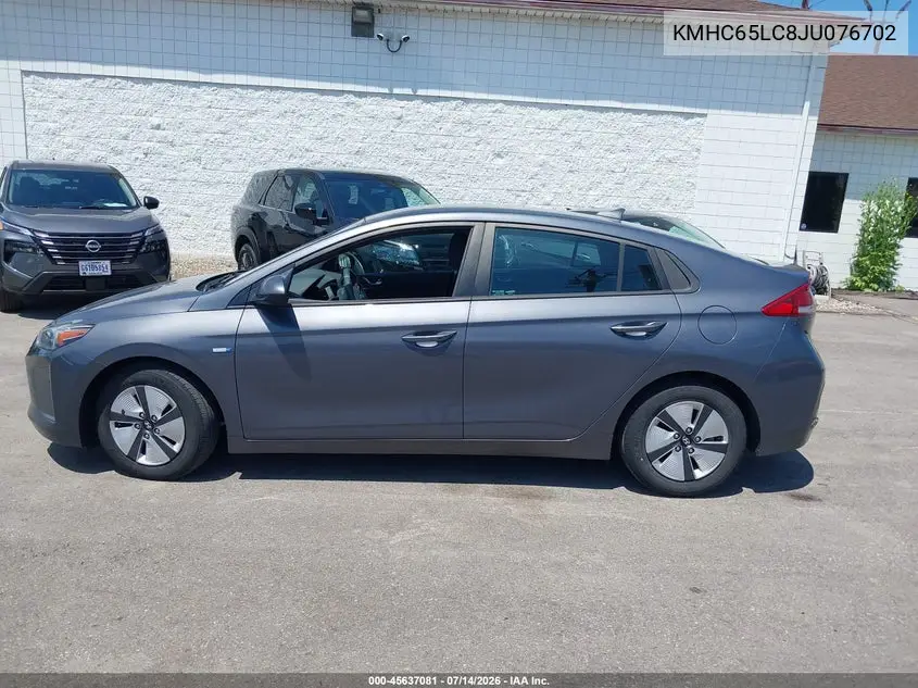 2018 Hyundai Ioniq Hybrid Blue VIN: KMHC65LC8JU076702 Lot: 45637081