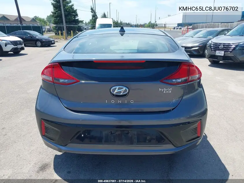 2018 Hyundai Ioniq Hybrid Blue VIN: KMHC65LC8JU076702 Lot: 45637081