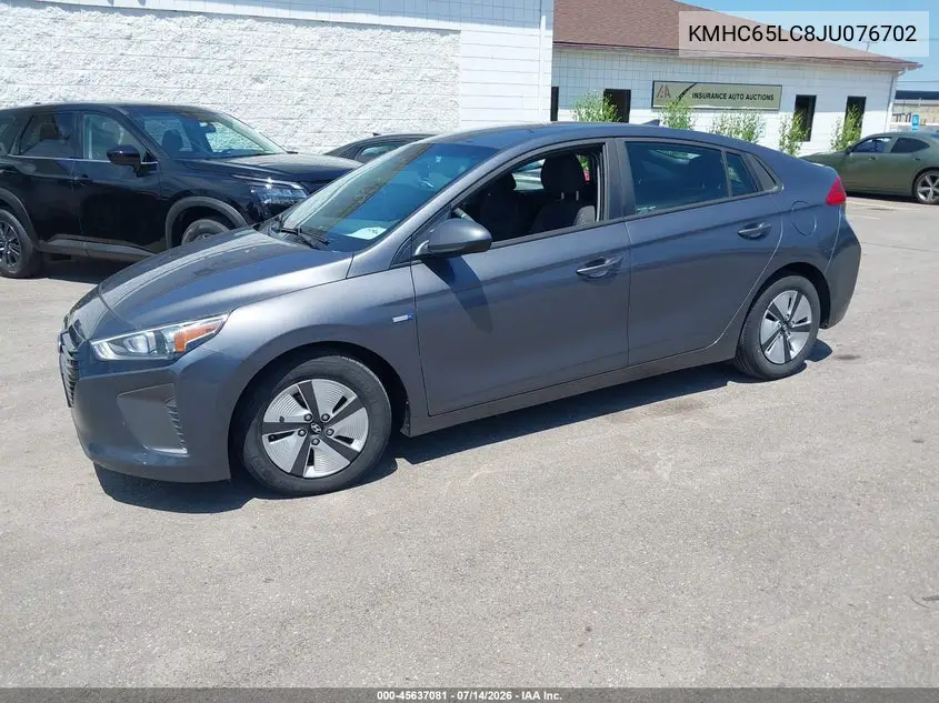 2018 Hyundai Ioniq Hybrid Blue VIN: KMHC65LC8JU076702 Lot: 45637081