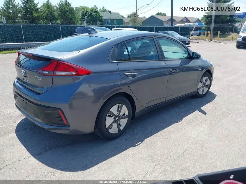 2018 Hyundai Ioniq Hybrid Blue VIN: KMHC65LC8JU076702 Lot: 45637081