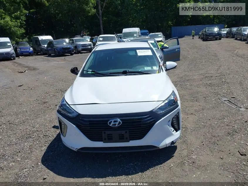 2019 Hyundai Ioniq Plug-In Hybrid VIN: KMHC65LD9KU181999 Lot: 45234435