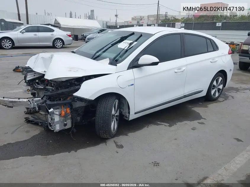 2019 Hyundai Ioniq Plug-In Hybrid VIN: KMHC65LD2KU147130 Lot: 45250352