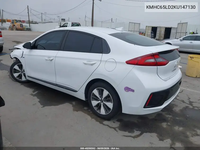 2019 Hyundai Ioniq Plug-In Hybrid VIN: KMHC65LD2KU147130 Lot: 45250352