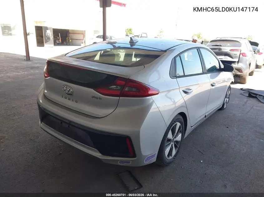2019 Hyundai Ioniq Plug-In Hybrid VIN: KMHC65LD0KU147174 Lot: 45260751