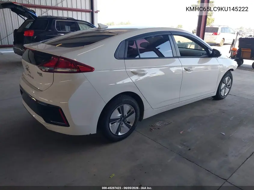 2019 Hyundai Ioniq Hybrid Blue VIN: KMHC65LC9KU145222 Lot: 45287423