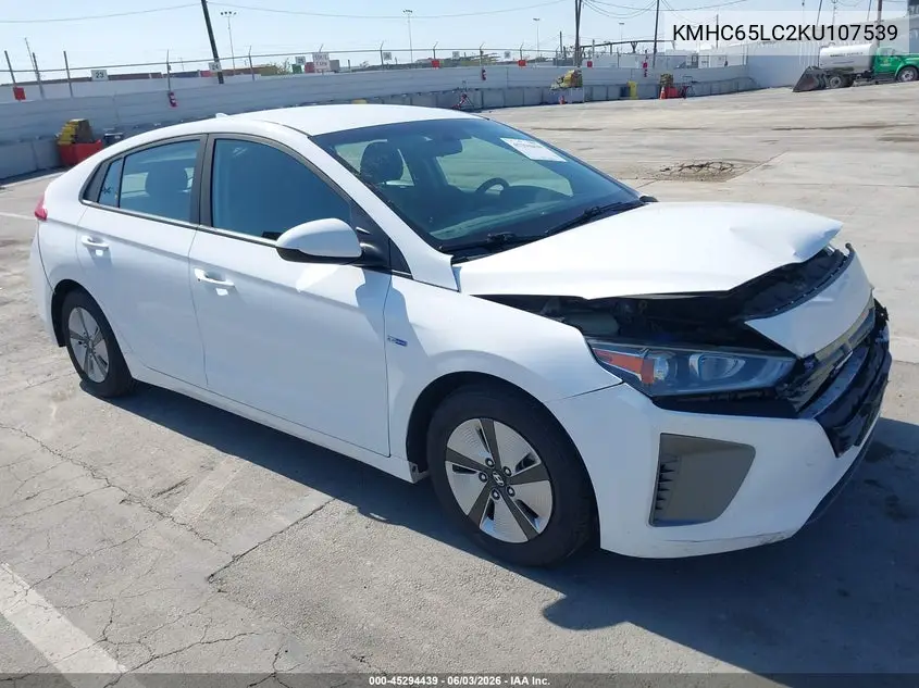 2019 Hyundai Ioniq Hybrid Blue VIN: KMHC65LC2KU107539 Lot: 45294439