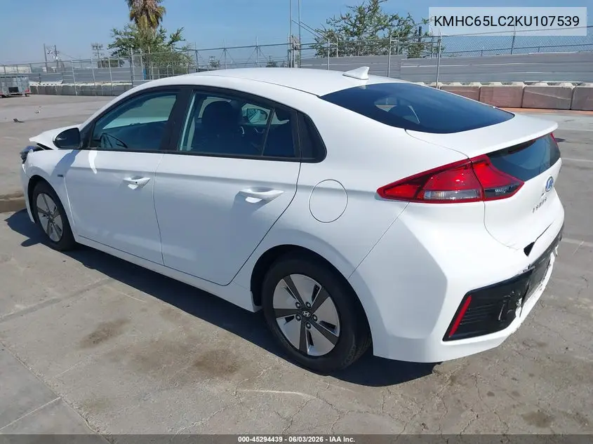 2019 Hyundai Ioniq Hybrid Blue VIN: KMHC65LC2KU107539 Lot: 45294439