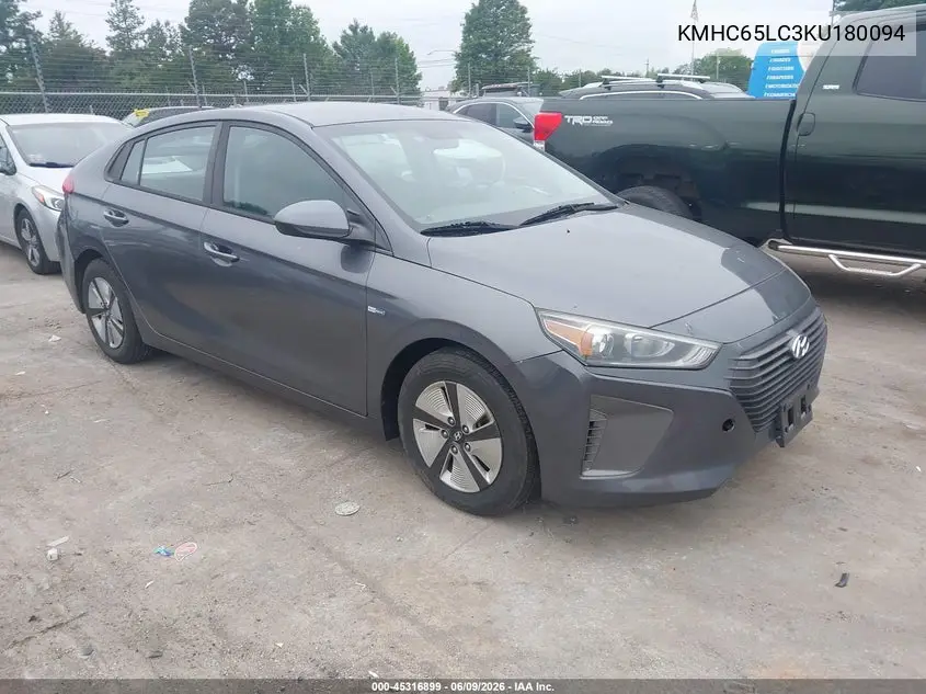 2019 Hyundai Ioniq Hybrid Blue VIN: KMHC65LC3KU180094 Lot: 45316899