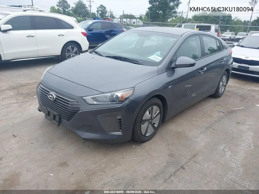 2019 Hyundai Ioniq Hybrid Blue VIN: KMHC65LC3KU180094 Lot: 45316899