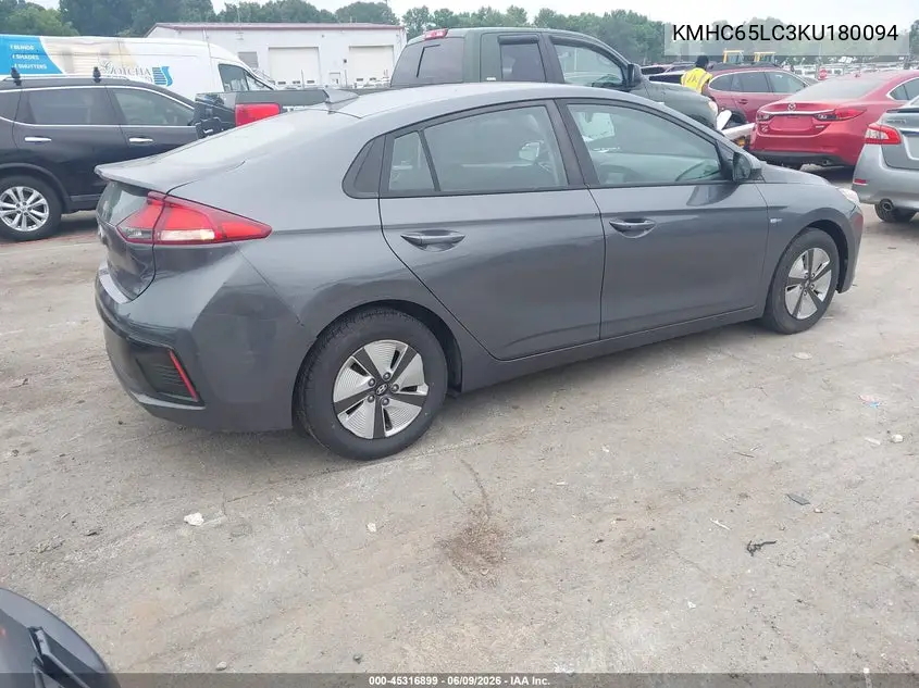 2019 Hyundai Ioniq Hybrid Blue VIN: KMHC65LC3KU180094 Lot: 45316899