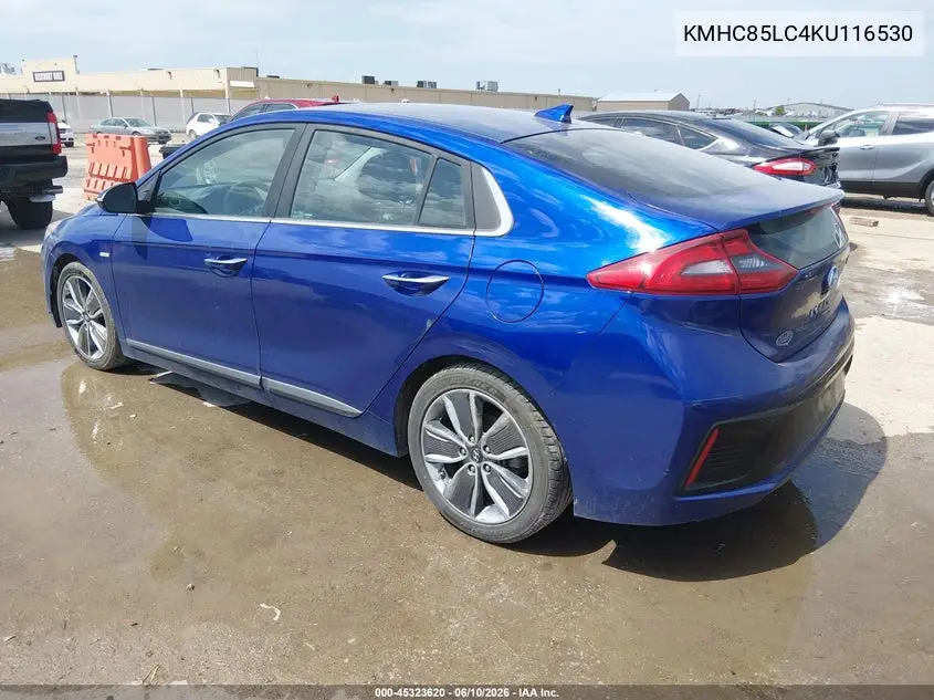2019 Hyundai Ioniq Hybrid Limited VIN: KMHC85LC4KU116530 Lot: 45323620