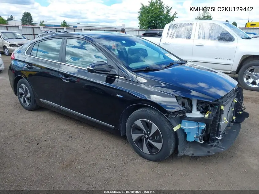 2019 Hyundai Ioniq Hybrid Sel VIN: KMHC75LC2KU129442 Lot: 45342573