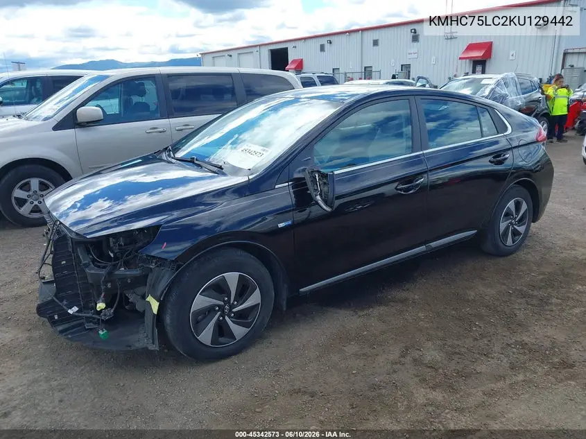 2019 Hyundai Ioniq Hybrid Sel VIN: KMHC75LC2KU129442 Lot: 45342573