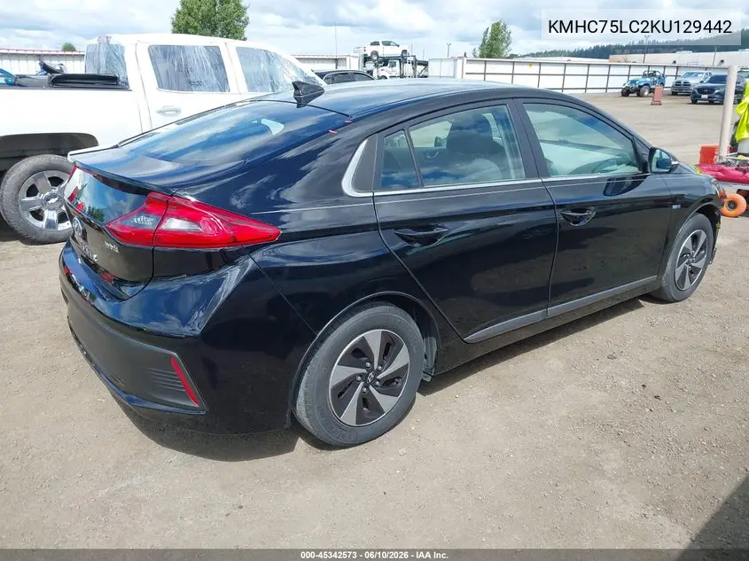 2019 Hyundai Ioniq Hybrid Sel VIN: KMHC75LC2KU129442 Lot: 45342573