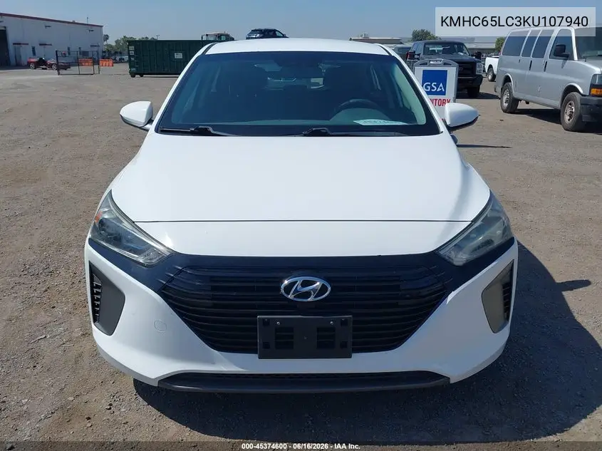 2019 Hyundai Ioniq Hybrid Blue VIN: KMHC65LC3KU107940 Lot: 45374600