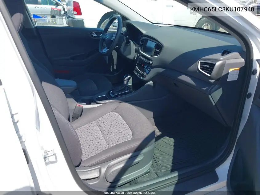 2019 Hyundai Ioniq Hybrid Blue VIN: KMHC65LC3KU107940 Lot: 45374600