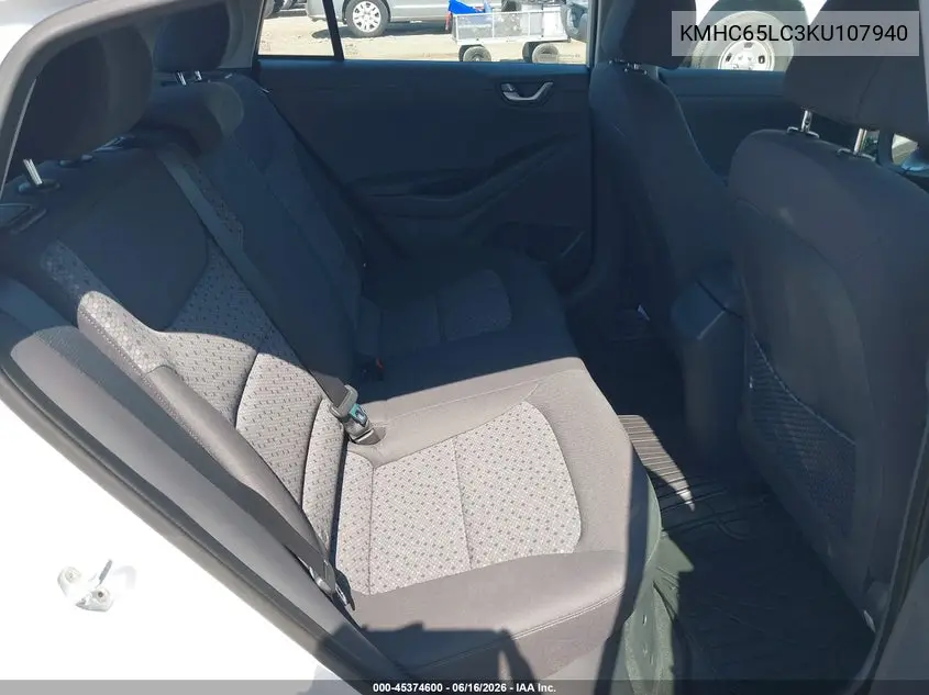 2019 Hyundai Ioniq Hybrid Blue VIN: KMHC65LC3KU107940 Lot: 45374600