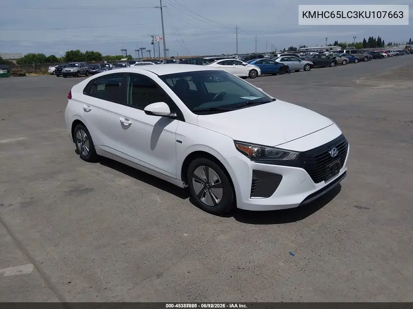 2019 Hyundai Ioniq Hybrid Blue VIN: KMHC65LC3KU107663 Lot: 45387020