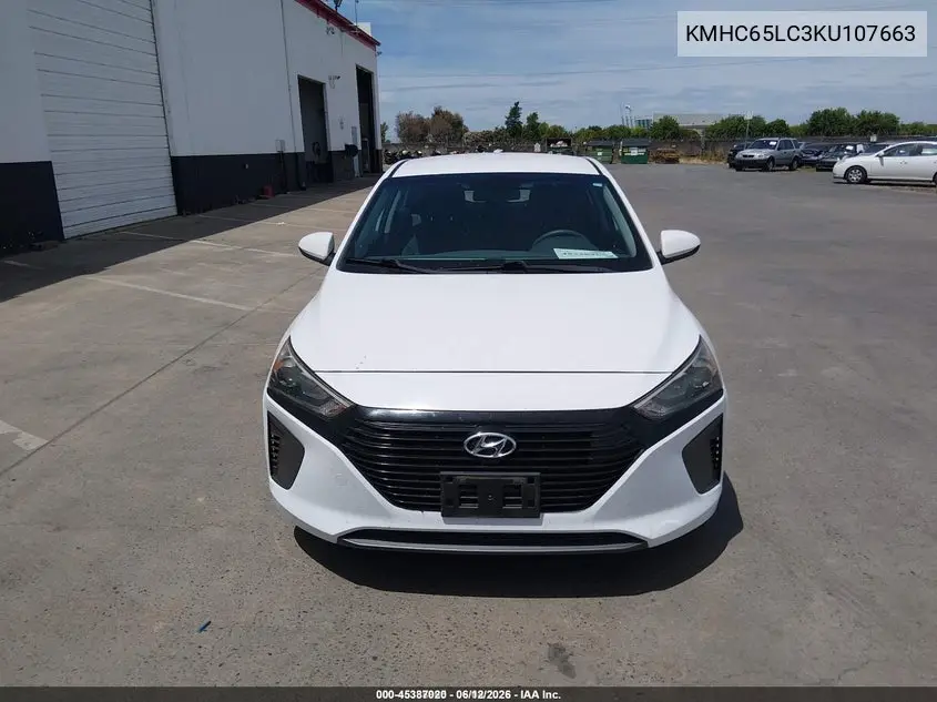 2019 Hyundai Ioniq Hybrid Blue VIN: KMHC65LC3KU107663 Lot: 45387020