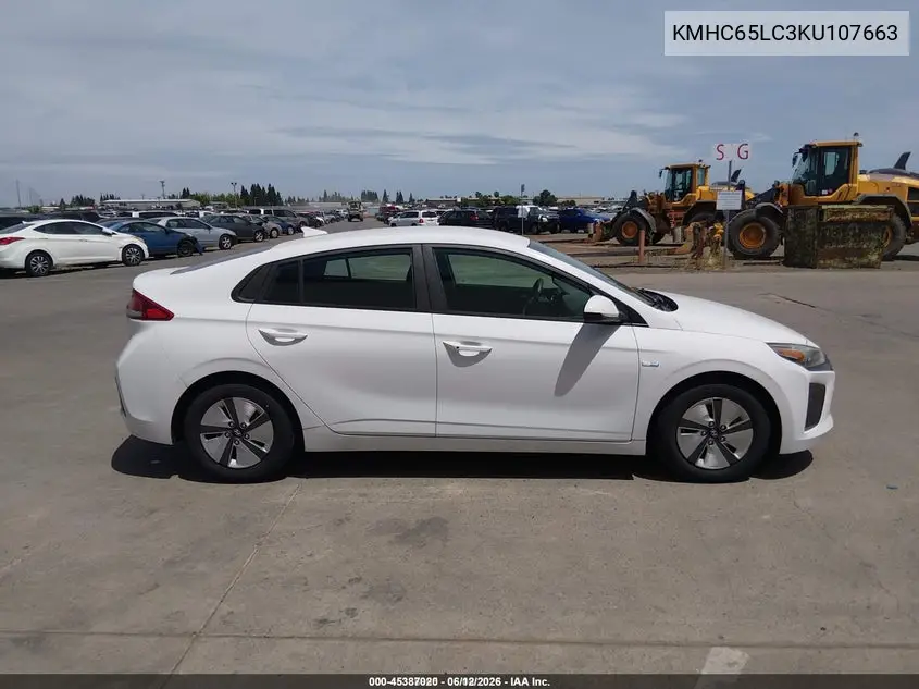 2019 Hyundai Ioniq Hybrid Blue VIN: KMHC65LC3KU107663 Lot: 45387020