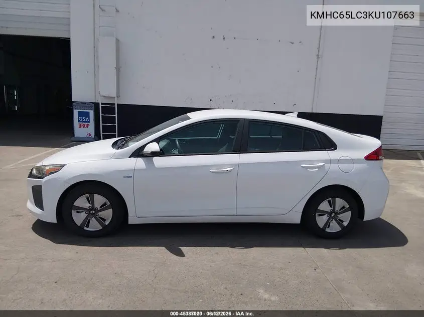 2019 Hyundai Ioniq Hybrid Blue VIN: KMHC65LC3KU107663 Lot: 45387020
