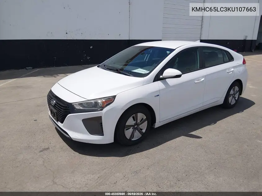 2019 Hyundai Ioniq Hybrid Blue VIN: KMHC65LC3KU107663 Lot: 45387020
