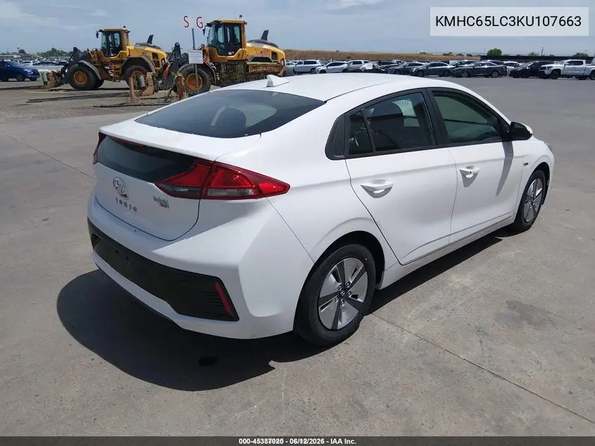 2019 Hyundai Ioniq Hybrid Blue VIN: KMHC65LC3KU107663 Lot: 45387020