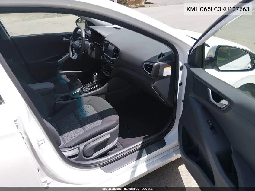 2019 Hyundai Ioniq Hybrid Blue VIN: KMHC65LC3KU107663 Lot: 45387020