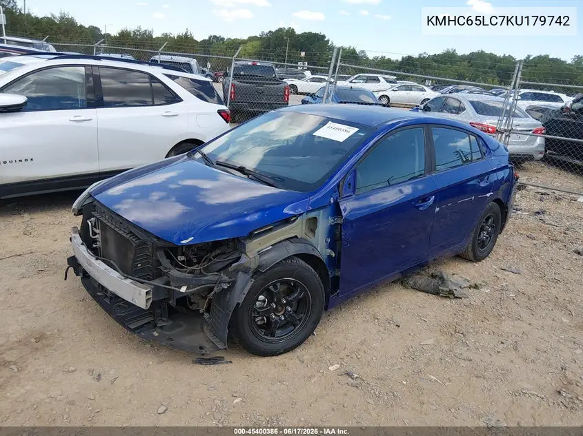 2019 Hyundai Ioniq Hybrid Blue VIN: KMHC65LC7KU179742 Lot: 45400386