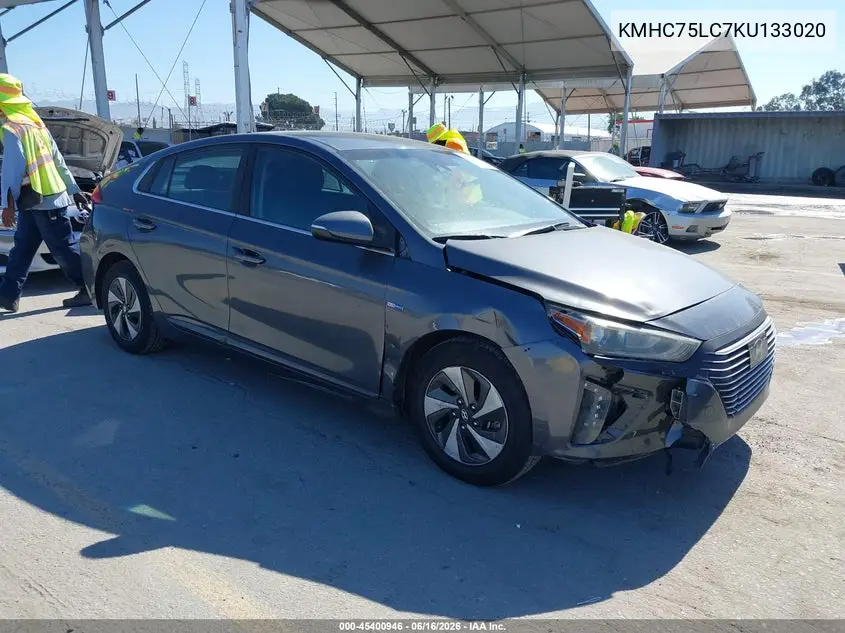 2019 Hyundai Ioniq Hybrid Sel VIN: KMHC75LC7KU133020 Lot: 45400946