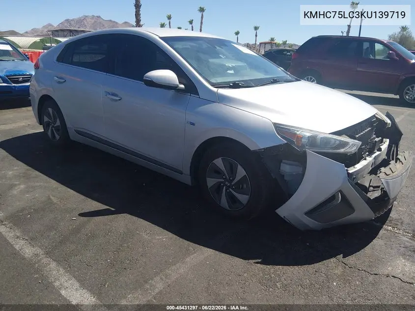2019 Hyundai Ioniq Hybrid Sel VIN: KMHC75LC3KU139719 Lot: 45431297