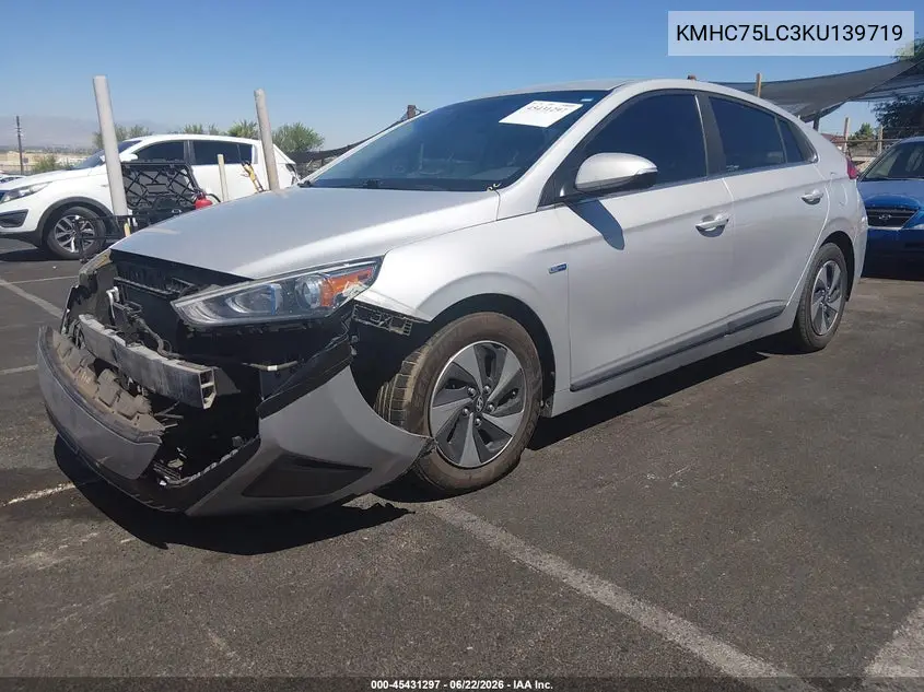 2019 Hyundai Ioniq Hybrid Sel VIN: KMHC75LC3KU139719 Lot: 45431297
