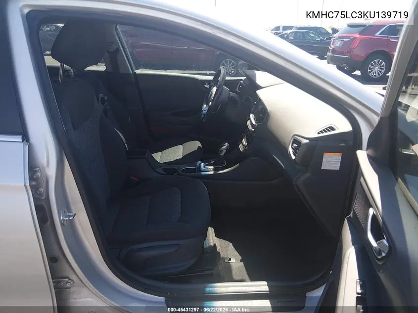 2019 Hyundai Ioniq Hybrid Sel VIN: KMHC75LC3KU139719 Lot: 45431297