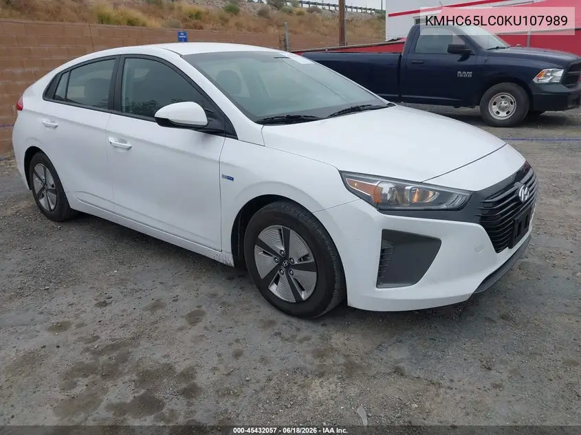 2019 Hyundai Ioniq Hybrid Blue VIN: KMHC65LC0KU107989 Lot: 45432057