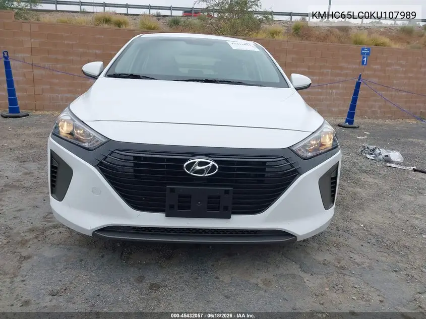 2019 Hyundai Ioniq Hybrid Blue VIN: KMHC65LC0KU107989 Lot: 45432057